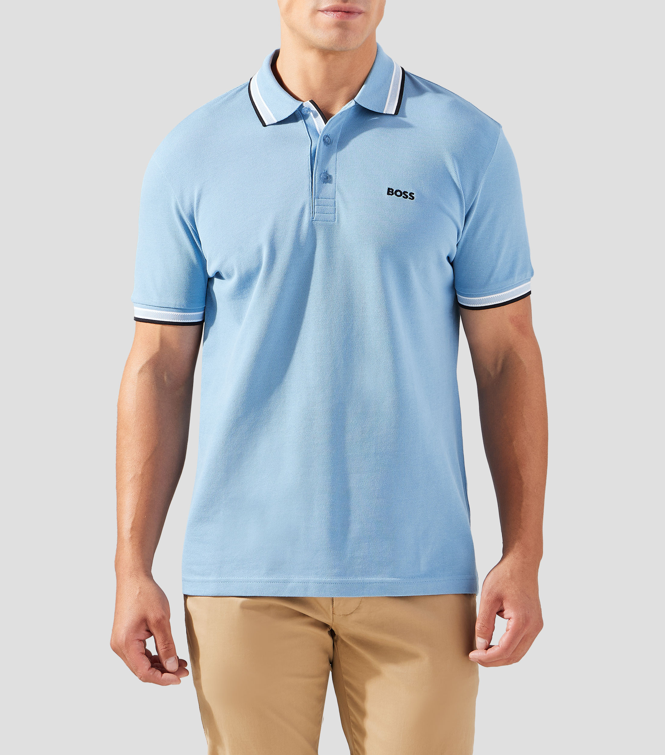Playera tipo polo manga corta lisa Hombre